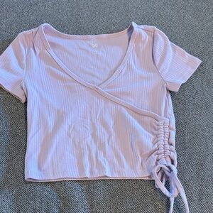 SO Lavender Wrap Crop Top